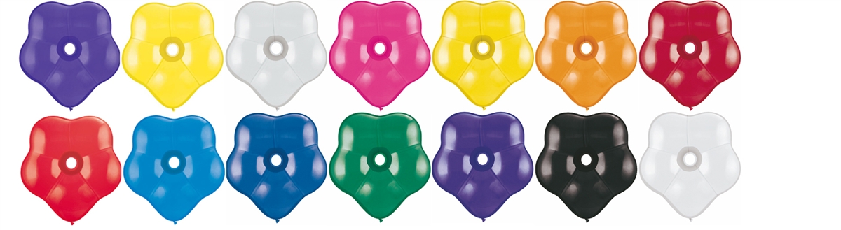 (image for) Qualatex 6 Inch Geo Blossom Single Color Balloons 50 count
